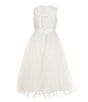 Color:Ivory - Image 2 - Big Girls 7-16 Satin Bodice Glitter Mesh Gown