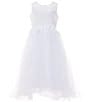 Chantilly Place Big Girls 7-16 Beaded Floral-Appliqued Bodice/Mesh Shirred Skirted Fit-And-Flare Ballgown, Color:White - Image 1