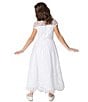 Chantilly Place Big Girls 7-16 Cap-Sleeve Sequin-Embellished Embroidered/Mesh-Skirted Ballgown, Color:White - Image 4