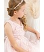 Color:Blush - Image 5 - Big Girls 7-16 Sleeveless Mesh Embroidered Ball Gown