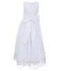 Chantilly Place Big Girls Sleeveless Satin/Mesh-Skirted Ballgown, Color:White - Image 2