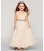 Color:Taupe - Image 4 - Little Girls 2T-6X Beaded-Waist Wire-Hem Long Dress