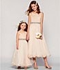 Color:Taupe - Image 5 - Little Girls 2T-6X Beaded-Waist Wire-Hem Long Dress