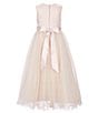 Color:Blush - Image 2 - Little Girls 2T-6X Satin/Mesh Ball Gown