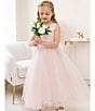 Color:Blush - Image 6 - Little Girls 2T-6X Satin/Mesh Ball Gown