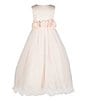 Color:Blush - Image 1 - Little Girls 2T-6X Sleeveless Satin/Mesh Gown Dress