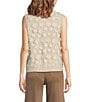 Charlie B. 3D Floral Mesh V-Neck Sleeveless Sweater Vest, Color:Havoine Honey - Image 2