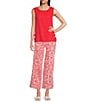 Charlie B. Abstract Print Cropped Flare Leg Pants, Color:Fiesta - Image 3