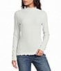 Charlie B. Bubble Knit Mock Neck Long Sleeve Sweater Top - Image 5
