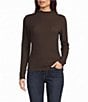 Charlie B. Bubble Knit Mock Neck Long Sleeve Sweater Top - Image 1