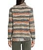 Charlie B. Wool Blend Cable Knit Striped Cowl Neck Long Sleeve Sweater, Color:Autumn - Image 2