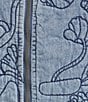 Charlie B. Denim Embroidered Round Neck Long Sleeve Bomber Jacket - Image 4