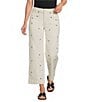 Charlie B. Embroidered Cropped Patch Pocket Flare Twill Pants - Image 1