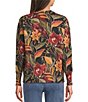 Charlie B. Floral Print Crew Neck Long Sleeve Sweater Top - Image 2