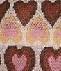 Charlie B. Jacquard Heart Pattern Mock Neck Long Sleeve Sweater - Image 4