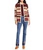 Charlie B. Jacquard Long Sleeve Open Front Cardigan, Color:Jewel - Image 3