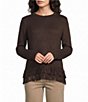 Charlie B. Knit Crew Neck Long Sleeves Sweater Top - Image 1