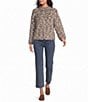 Charlie B. Knit Space Dye Mock Neck Long Sleeve Sweater - Image 3
