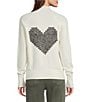 Charlie B. Knit Turtleneck Long Sleeve Heart Stitch Sweater, Color:Cru Ecru - Image 2