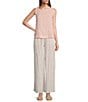 Charlie B. Linen-Blend Stripe Print Wide Leg Pants, Color:Paradise - Image 3