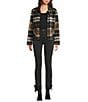 Charlie B. Plaid Reversible Point Collar Long Sleeve Patch Pocket Jacket, Color:Cocoa - Image 5