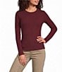 Charlie B. Ribbed Knit Crew Neck Long Sleeve Top - Image 1