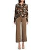 Charlie B. Satin Printed Point Collar Long Sleeve Button Down Shirt, Color:Batik - Image 3