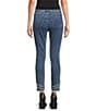 Charlie B. Stretch Denim 5 Pocket Frayed Hem Jeans, Color:Medium Blue - Image 2