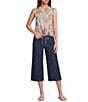 Charlie B. Stretch Denim Cropped Palazzo Jeans - Image 3