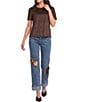 Charlie B. Stretch Denim Patchwork Mid Rise Ankle Jeans - Image 3