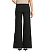 Charlie B. Stretch Ponte Wide Leg Pull On Pants, Color:Noir Back - Image 2