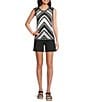 Charlie B. Stretch Twill Flat Front Shorts, Color:Black - Image 3
