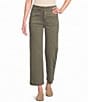 Charlie B. Stretch Twill Mid Rise Flat Front Patch Pocket Wide Leg Cropped Pants - Image 1