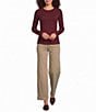 Charlie B. Stretch Twill Mid Rise Wide Leg Ankle Pants - Image 3