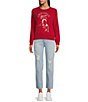 Color:Cardinal - Image 3 - Elton John Long Sleeve Crew Neck Graphic Sweatshirt