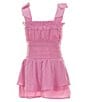 Color:Taffy Pink - Image 2 - Little Girls 2T-6X Smocked Waist Dress
