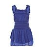 Color:Pacific Blue - Image 1 - Little Girls 2T-6X Smocked Waist Dress