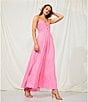 Color:Flamingo Pink - Image 5 - Alyssa Sweetheart Neckline Sleeveless Cotton Slub Maxi Dress