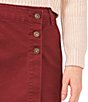 Color:Sienna Red - Image 3 - Asymmetrical Hem Pocketed Suede Denim Mini Skirt