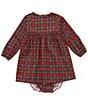 Color:Red - Image 1 - Baby Girls 3-24 Months Long Sleeve Plaid Babydoll Dress