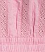 Color:Pop Pink - Image 3 - Bekah Cotton Lace Crew Neck Short Sleeve A-Line Dress