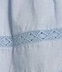 Color:Soft Chambray - Image 3 - Bekah Cotton Lace Crew Neck Short Sleeve A-Line Dress