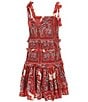 Chelsea & Violet Big Girls Bandana Print Sleeveless Drop Waist Dress, Color:Lava Red - Image 2