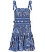 Chelsea & Violet Big Girls Bandana Print Sleeveless Drop Waist Dress, Color:Blue - Image 1