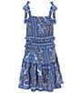 Chelsea & Violet Big Girls Bandana Print Sleeveless Drop Waist Dress, Color:Blue - Image 2