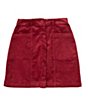 Color:Burgundy - Image 1 - Big Girls 7-16 Corduroy Button Front Skirt