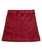 Color:Burgundy - Image 2 - Big Girls 7-16 Corduroy Button Front Skirt