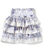Chelsea & Violet Big Girls 7-16 Daisy Ruffle Lace Skirt, Color:Cool Indigo/Multi - Image 1