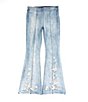 Color:Bleach - Image 1 - Big Girls 7-16 Denim Embroidery Flare Leg Jeans
