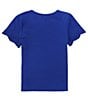 Color:Pacific Blue - Image 2 - Big Girls 7-16 Embroidered Short Sleeve Top